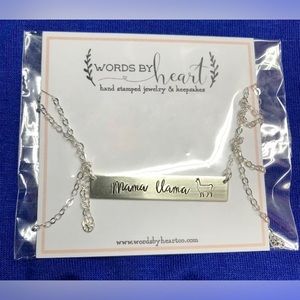 Words by Heart Handstamped Mama Llama necklace